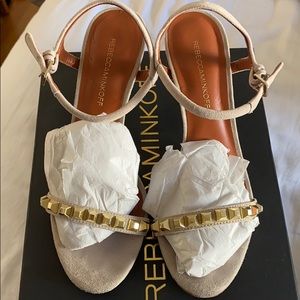 Rebecca Minkkoff suede studded heels like new